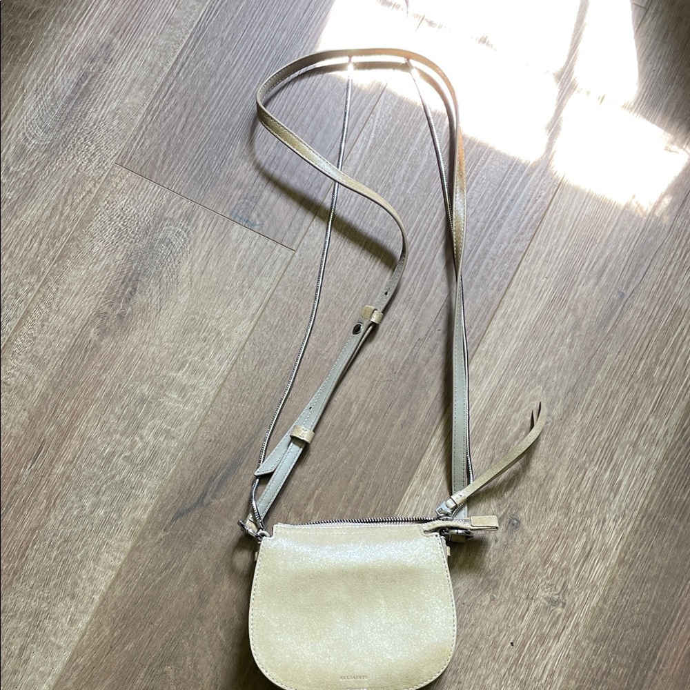 ALLSAINTS Glitz Mini Round Leather Crossbody Bag